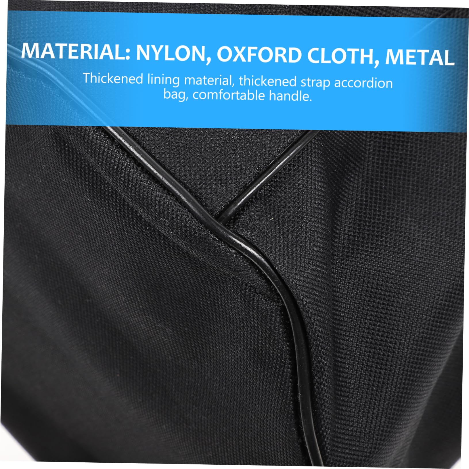 ibasenice Pochette Bandoulière Renforcée Doublure Épaisse et Accordéon Noire en Tissu Oxford Poignée Confortable, Paquet Portable et Anti-poussière pour Écoles et Églises