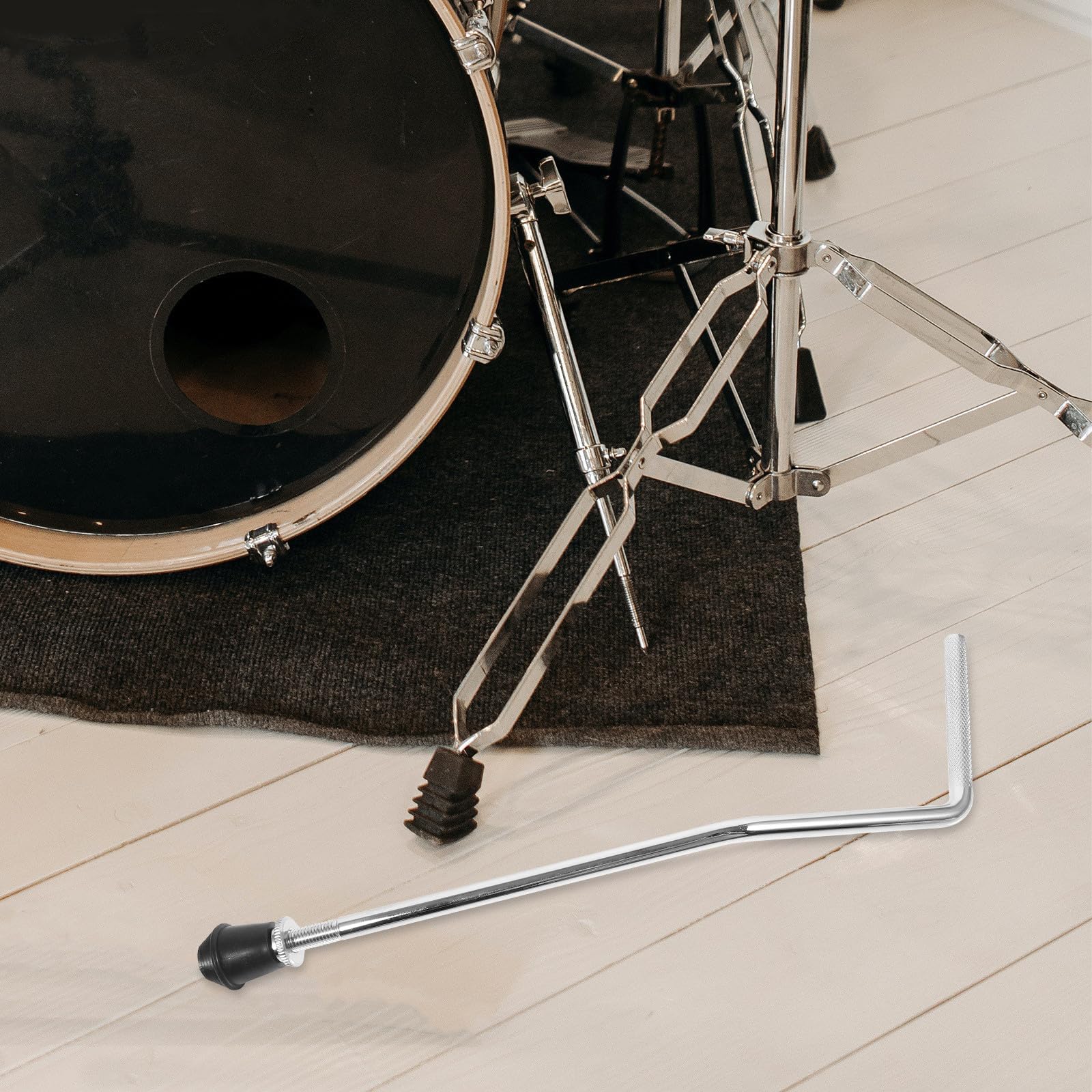 Alipis Supporto per Batteria in Metallo 2 Pezzi per Tom Drum, Accessorio Regolabile per Strumento a Percussione, Gambe Grancassa Stabili per Musicisti e Performance Live