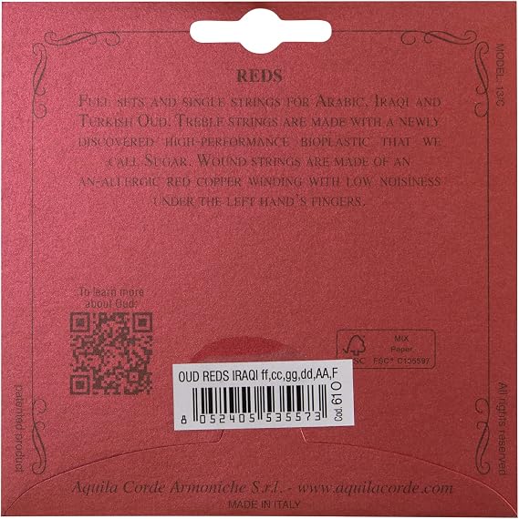 Red Oud Set Iraqi Tuning FF-cc-DD-DD-AA-F
