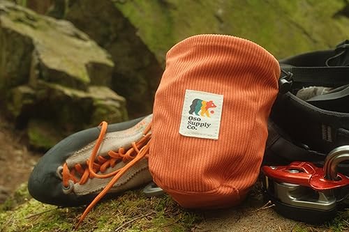 Miniatura 4 de Bolsa de tiza de pana vintage para escalada en roca, cubo de tiza Boulder con cinturón y bolsillo con cremallera - Equipo de escalada en roca