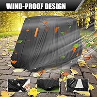 Vista 5 de 600D - Funda para carrito de golf de 4 + 2 plazas para 6 pasajeros, cubierta de carrito de golf para 4 pasajeros, techo extendido para 4 pasajeros