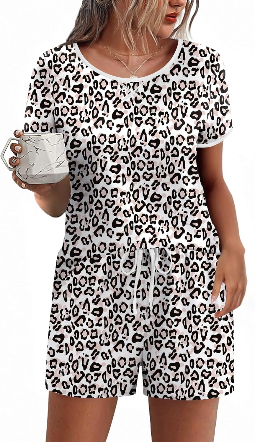 Ekouaer Women Pajama Set Casual Short Set