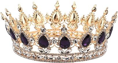 Couronne de la méchante reine, couronne d'anniversaire pour adulte, accessoires de cheveux de mariage en alliage pour femmes, diadème rond, bijoux de bal de mariée faits à la main