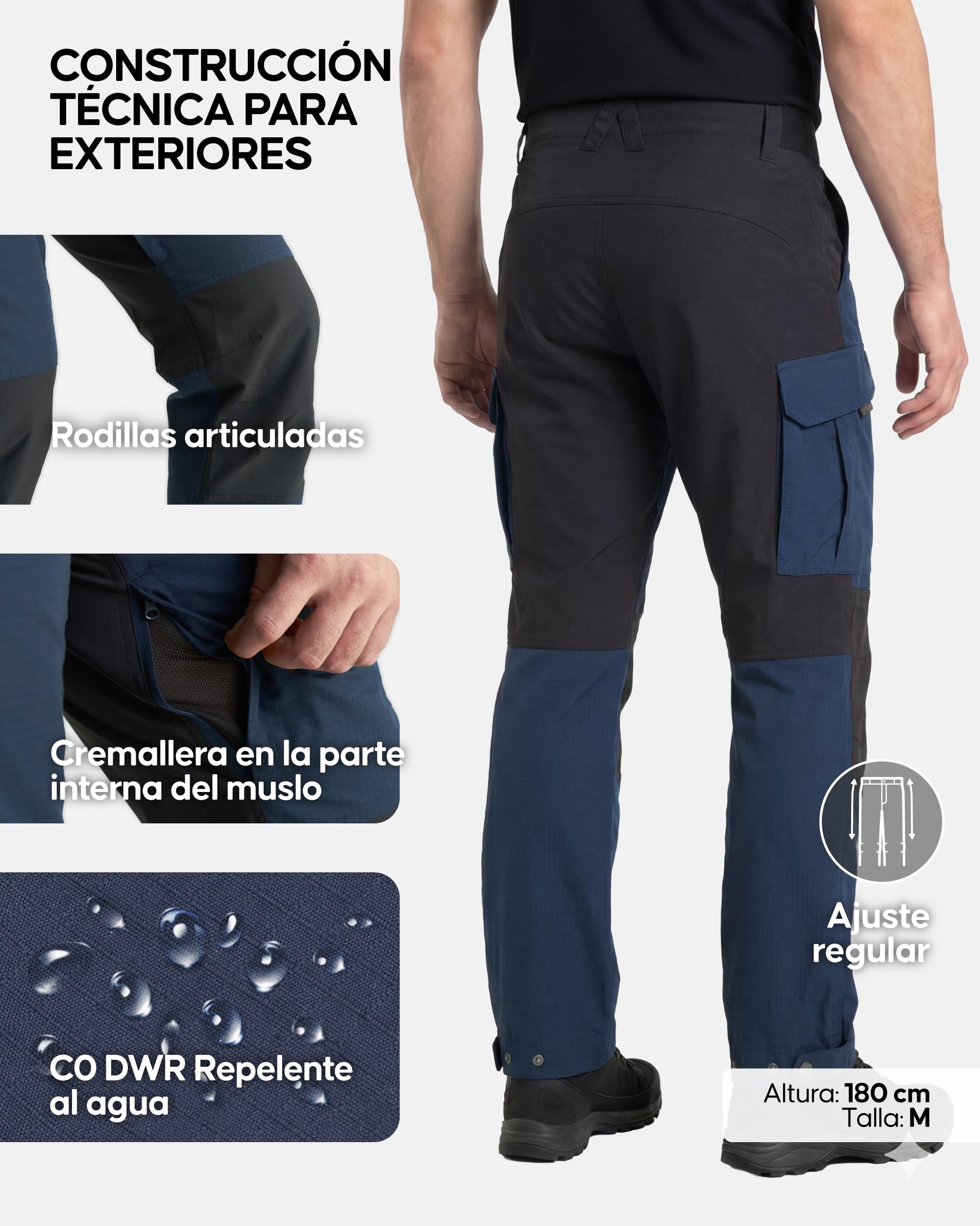 DANISH ENDURANCE Pantalones Trekking Hombre, Pantalones Impermeables de Trabajo, Termicos, para Senderismo, Esquì, Snowboard, Ajuste Regular - 3