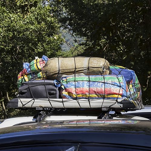 Miniatura 7 de Red de carga para caja de camioneta – 3 x 4 pies se estira a 6 x 8 pies – Pequeña red de 4 x 4 pulgadas para techo de camioneta, con 12 mosquetones