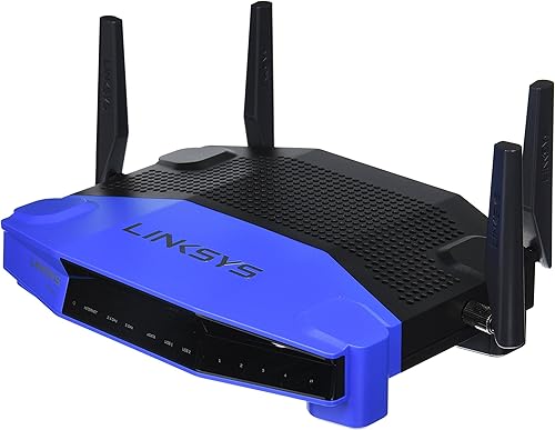 Linksys WRT AC1900 WRT1900AC enrutador WI-Fi inalámbrico doble banda con Gigabit y puertos USB 3.0 y eSATA, conexión Wi-Fi inteligente para