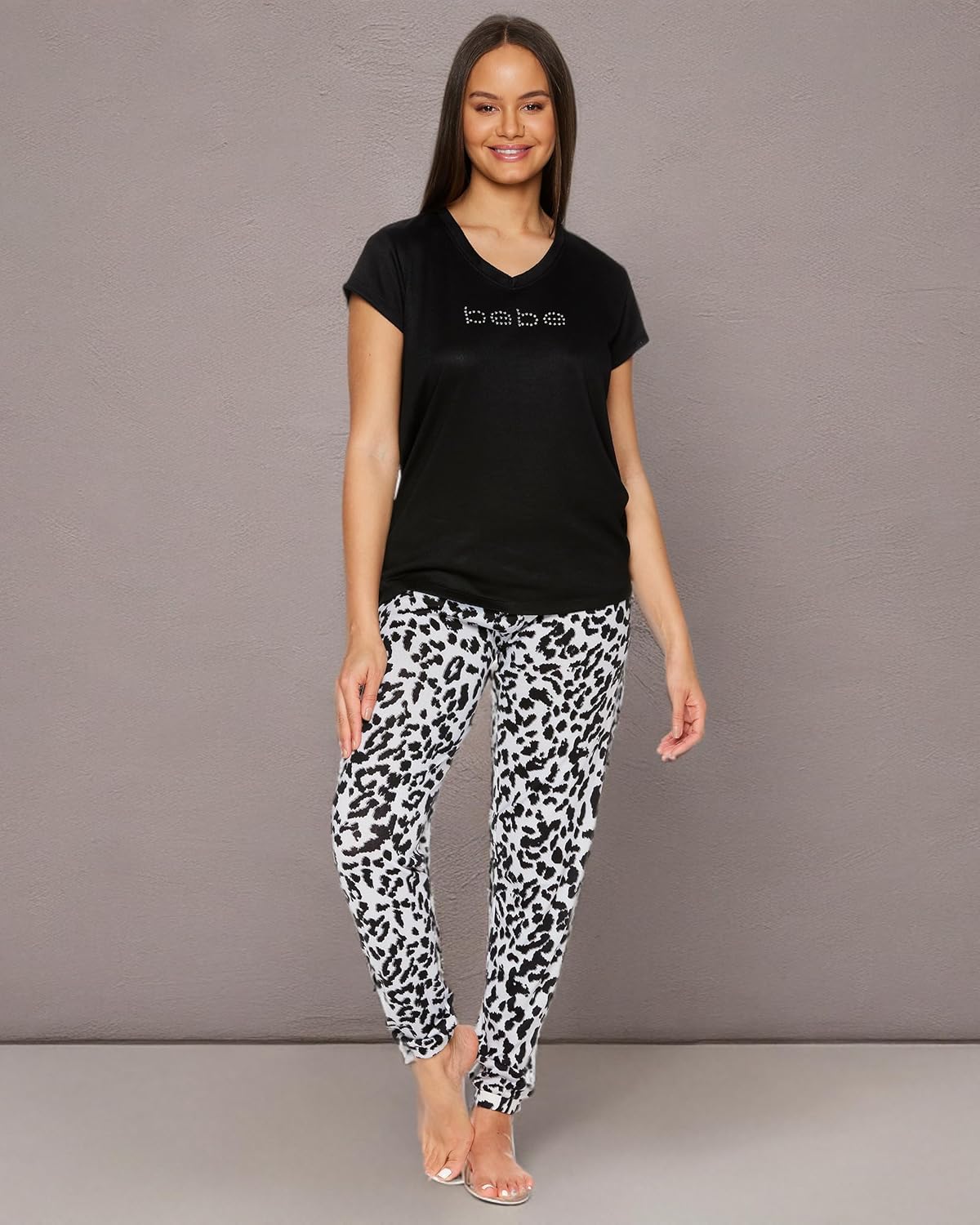 bebe Womens PJs Sets 2 Piece with Tee and Pajama Pants,Women's Sleepwear, Ladies Pajamas Sets - Image 7