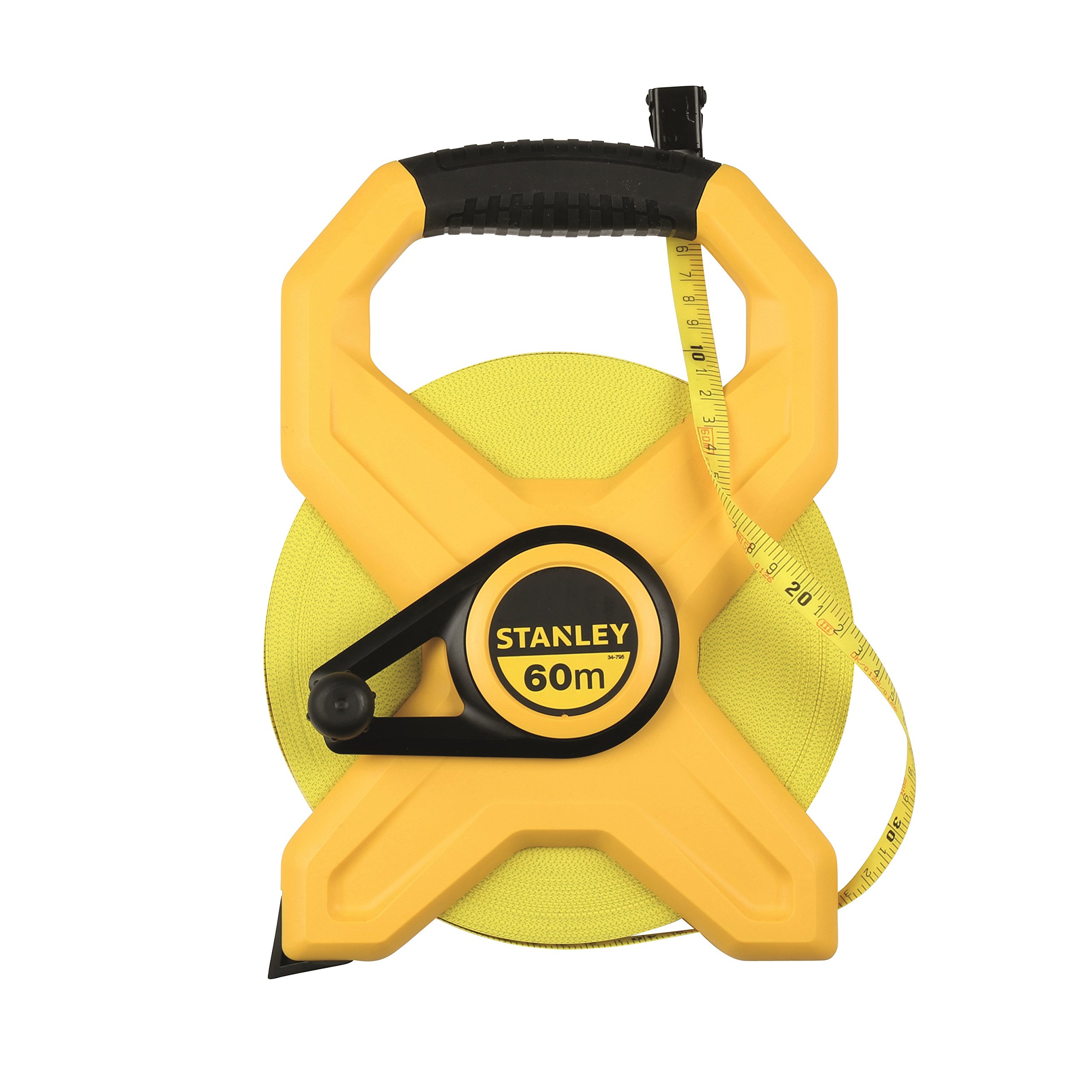 Stanley 2-34-795 Mesure 60 m x 12,7 mm Ruban en fibre de verre - jaune fluo & 0-34-297 Mètre À Ruban Fibre De Verre 30 M Jaune Fluo - Revêtement Pvc - Anti-Corrosion - Anti-UV Et Non Conducteur