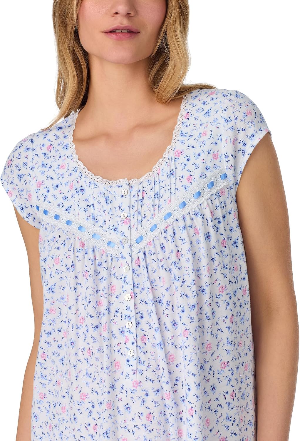 Eileen West Women's Womens Short Cap Sleeve Nightgown