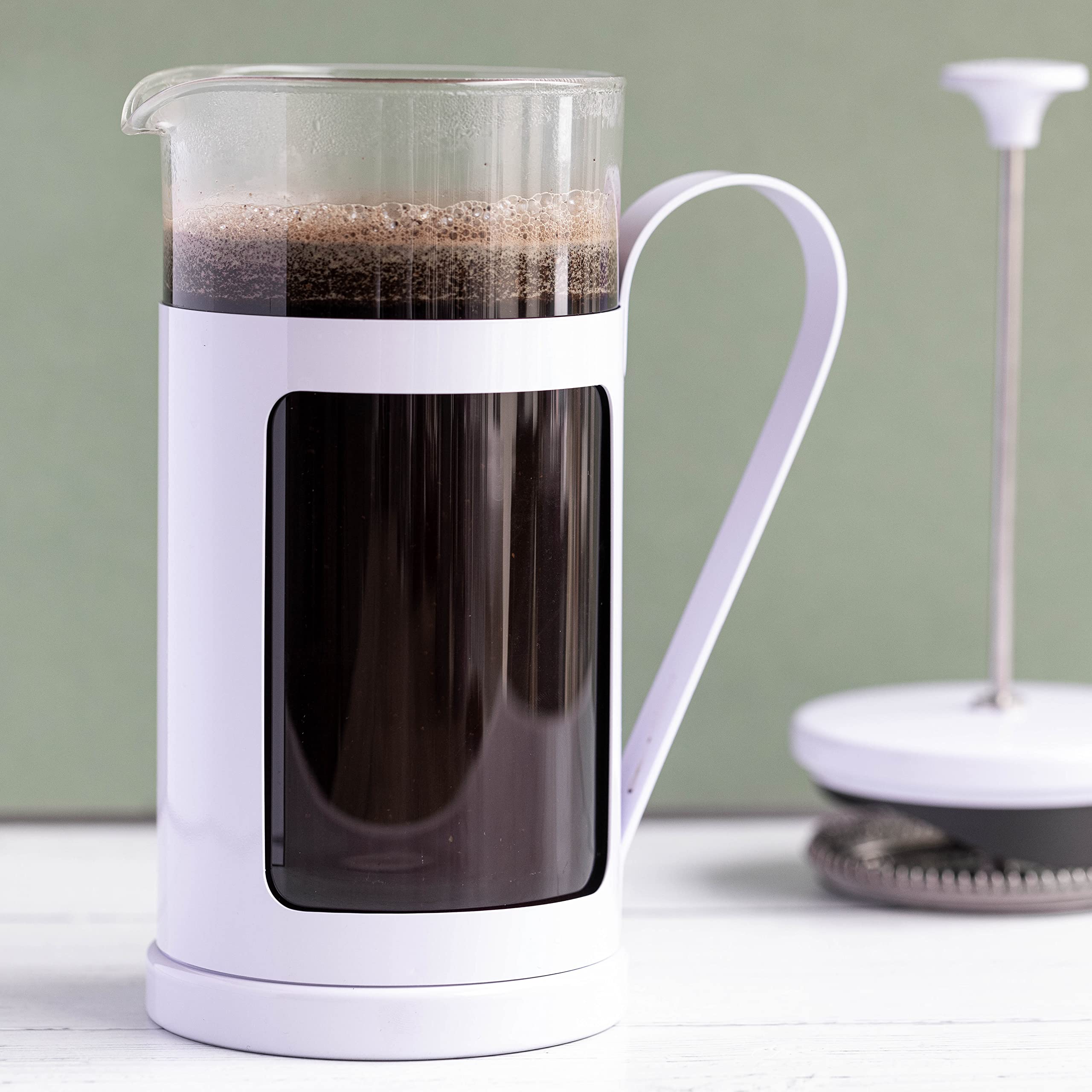 La Cafetière Monaco Cafetera de Acero Inoxidable, Ocho Tazas, Lavanda, Estuche de Regalo