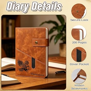 Personalised Leather Notebook Custom A5 Journal with Engraved Name Text Icon Customizable Gift for Women Men Colleagues Friends Family (leather notebook)