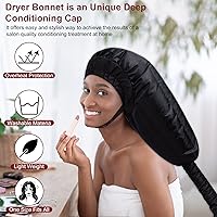Vista 5 de Accesorio para secador de pelo para mujer: gorra de acondicionamiento profundo ajustable extra grande para cabello rizado natural, uso doméstico