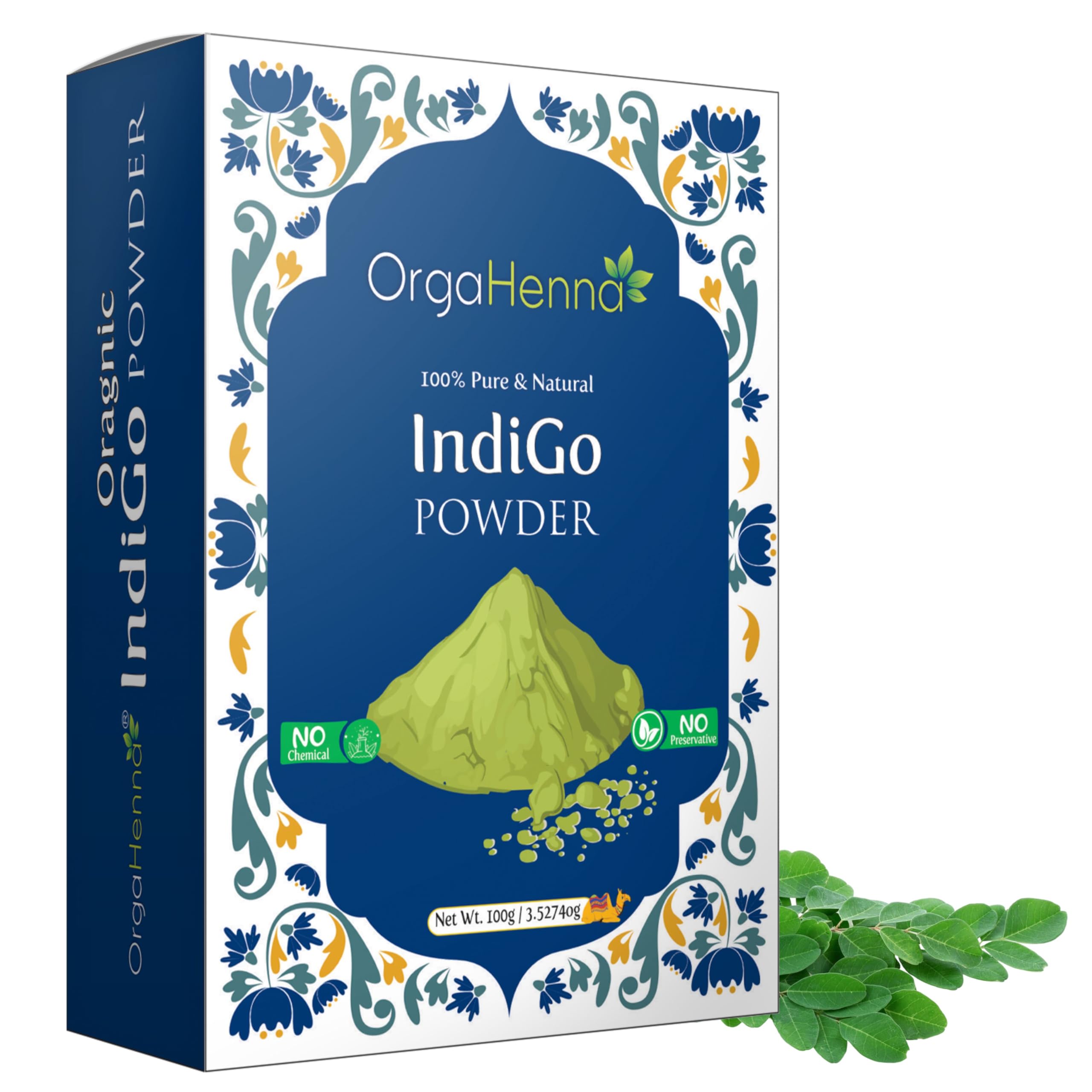 orgahenna Herbahue 100% Natural Indigo Powder for Hair | Chemical-Free Hair Dye | Black & Dark Brown Hair Color | Pure Herbal Hair Care – 100g-picture-28