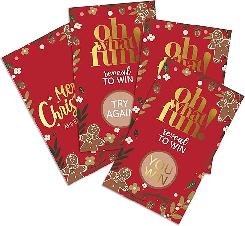 JIRIM-BEUTY 50 juegos de fiesta de Navidad Scratch Off tarjetas de juego (JRM405)