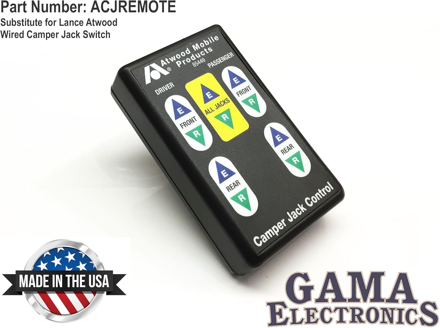 GAMA Electronics Substitute for Lance Atwood Wired Camper Jack Switch