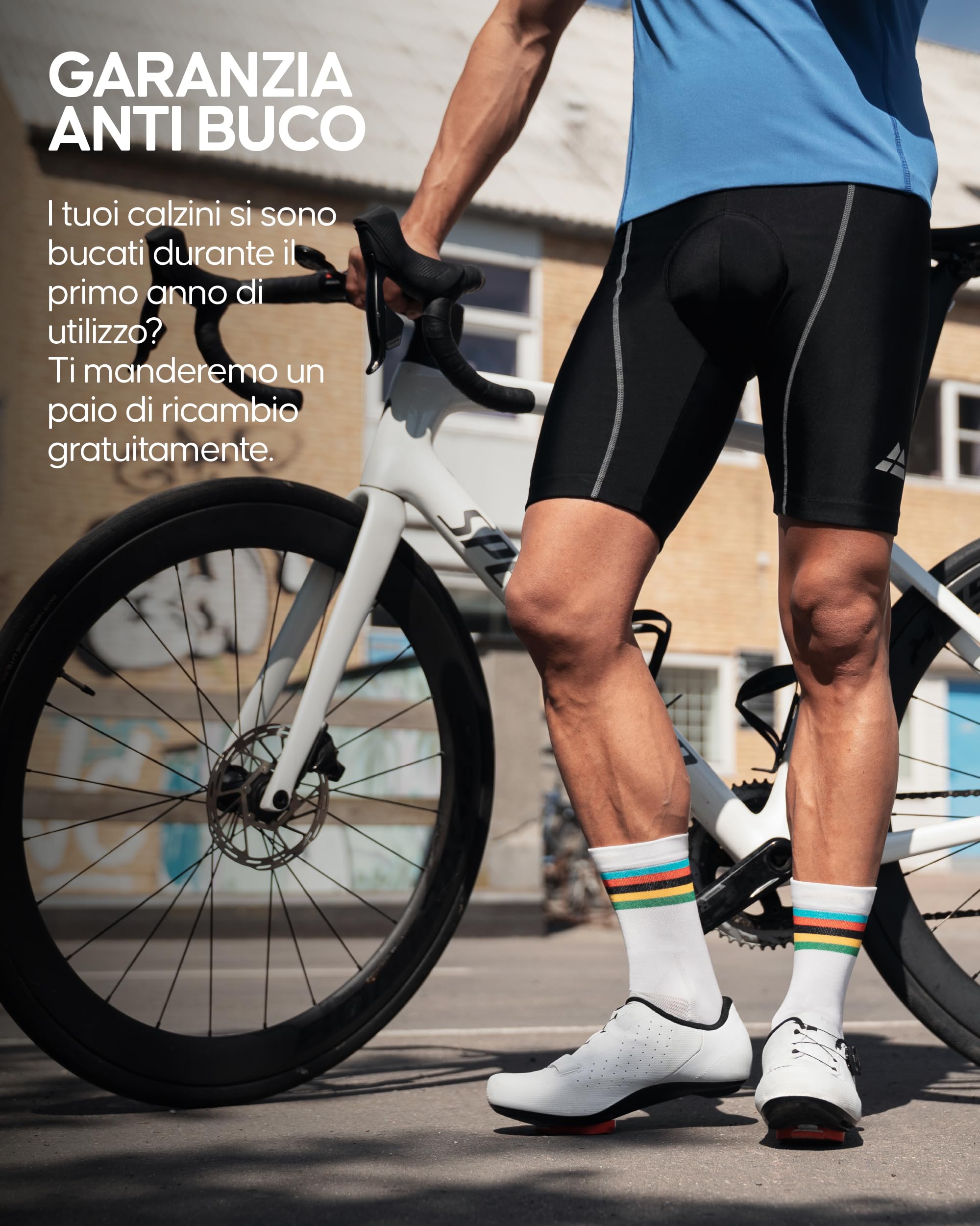 DANISH ENDURANCE Calzini da Ciclismo Uomo, Traspiranti e Imbottite, Calze ciclismo per Bici, MTB e Spinning, per Uomo e Donna, 3 o 5 Paia