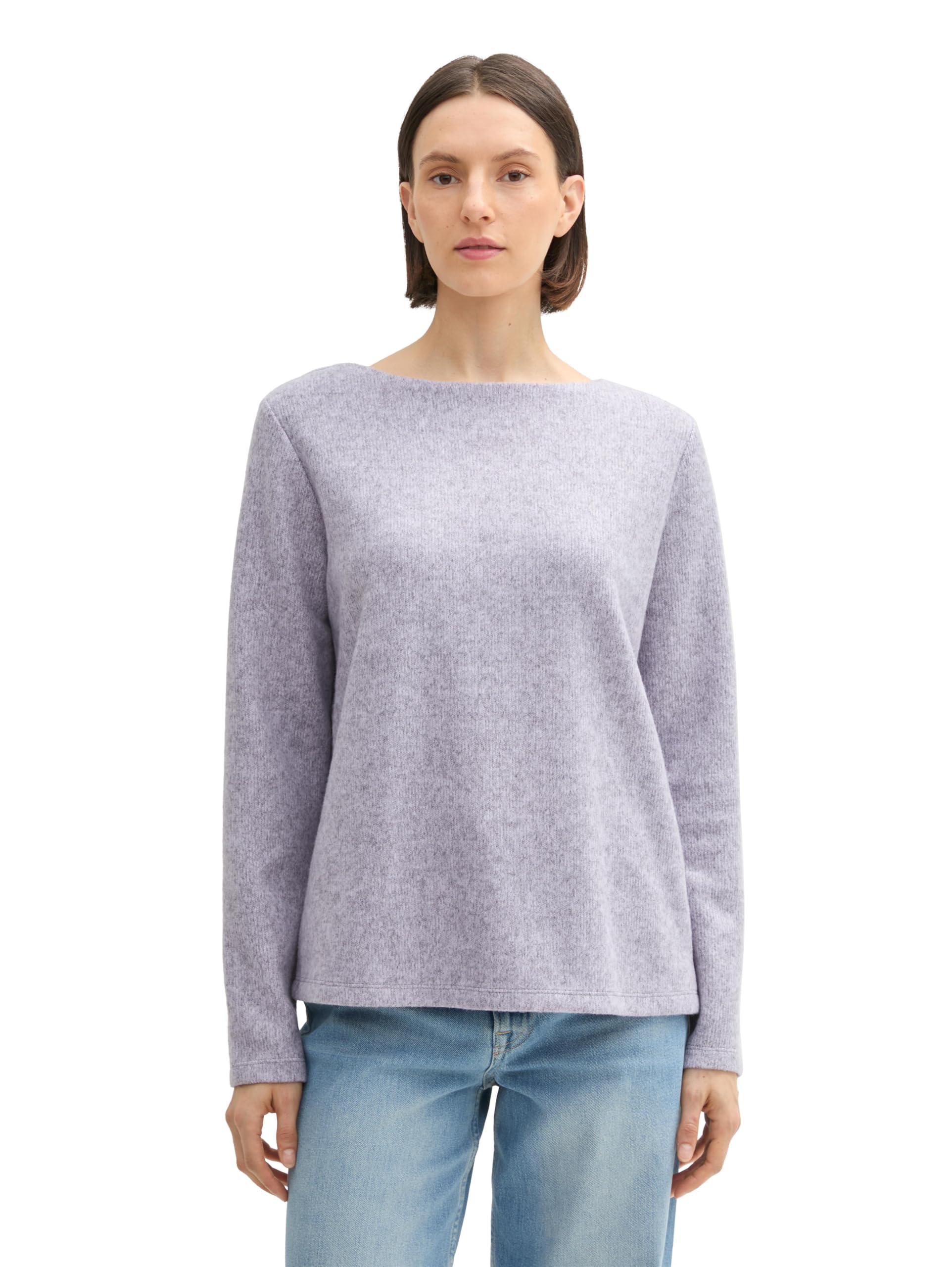 Tom Tailor Damen 1043760 Plussize Cosy Sweatshirt mit Knöpfen