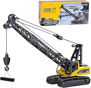 1/50 Heavy Duty Construction Metal Crawler Crane, Truck Crane Vehicle Toys for Kids, Outdoor Sandbox Car Toys, Birthday Gift Toddler Boy Kid