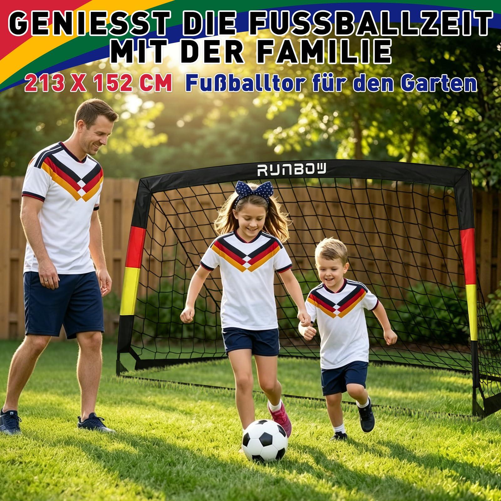 213 x 152cm Kinder Fußballtor, Faltbar Outdoor Übung Fußballnetz für Garten