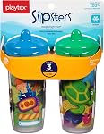 Playtex Sipsters Stage 3 Spout Sippy Cup - Spill-Proof, Leak-Proof, Break-Proof Insulated Toddler Spout Sippy Cups (12+ Months), 9oz - 2 Count (Color and Design May Vary)