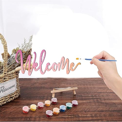 Miniatura 4 de CREATCABIN Letrero de bienvenida para pared, decoración de madera de bienvenida, letrero de bienvenida rústico para puerta delantera, hogar,