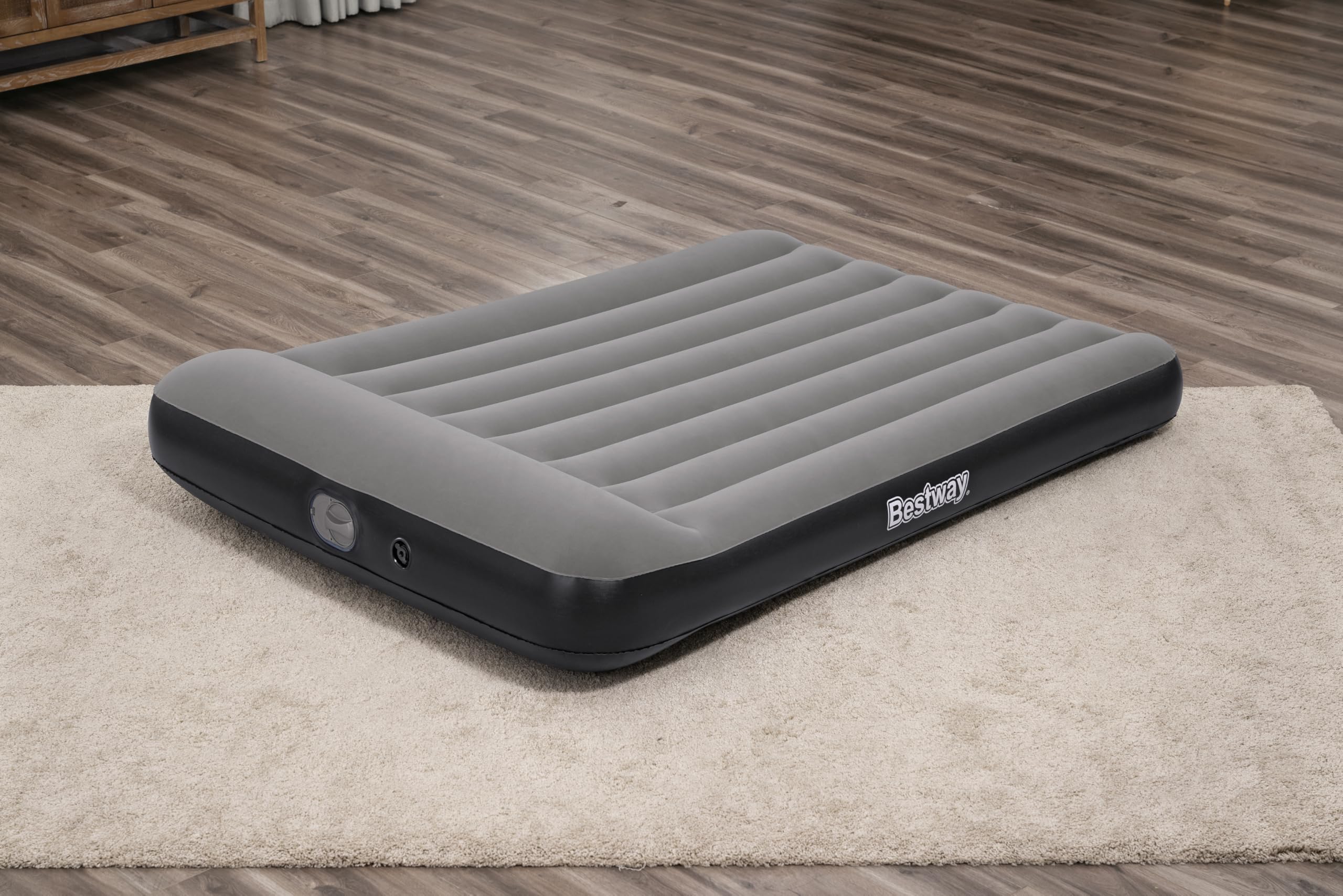 Bestway Matelas Gonflable 2 Places Queen Tritech avec Pompe USB intégrée - 203 cm x 152 cm x 30 cm - Gris/Noir