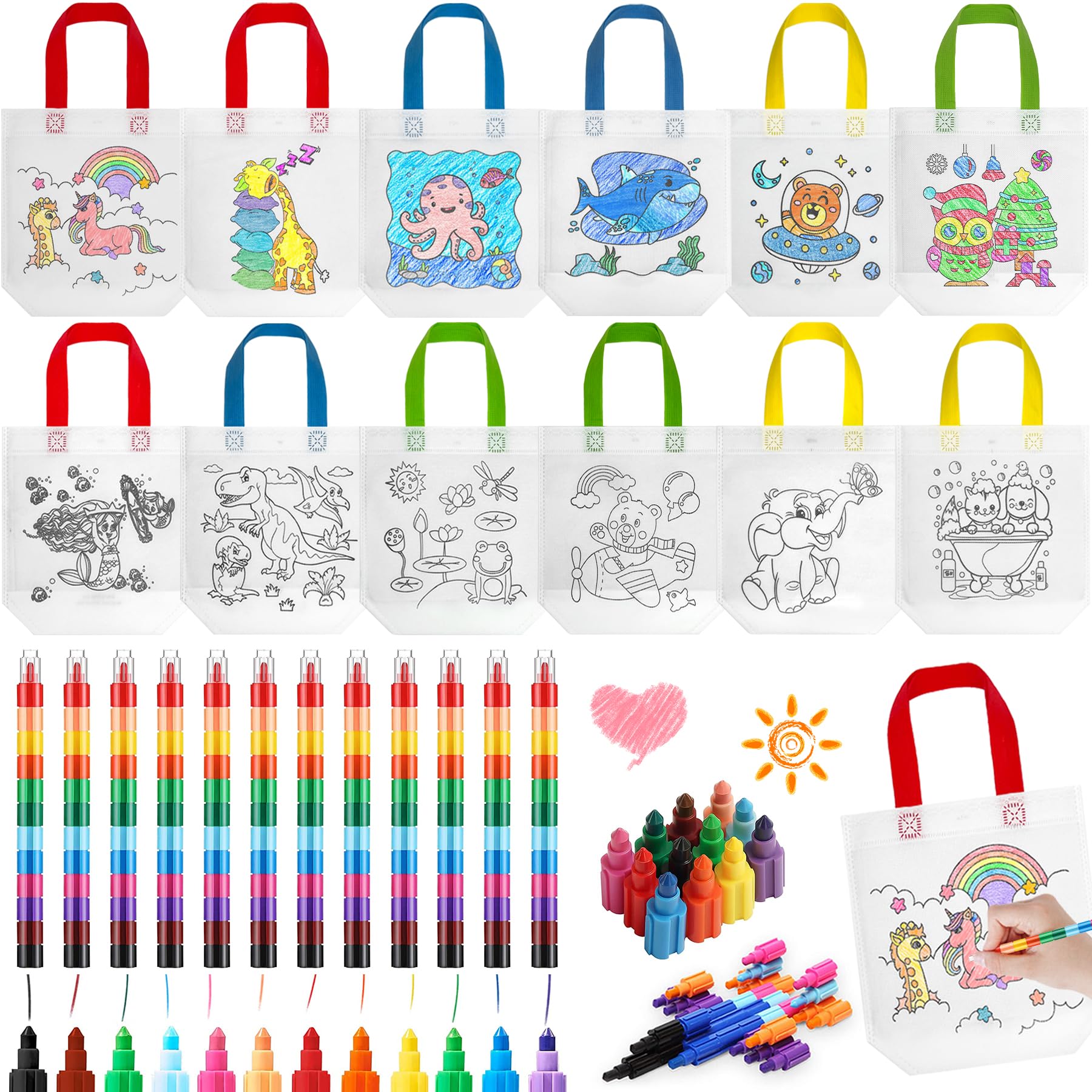ZMLM Attività Libri Gadget Compleanno Bambini - Mini Libri da Colorare con Matite, libro da colorare per bambini 4 Anni + Regalini Fine Festa Compleanno (24 Classica
