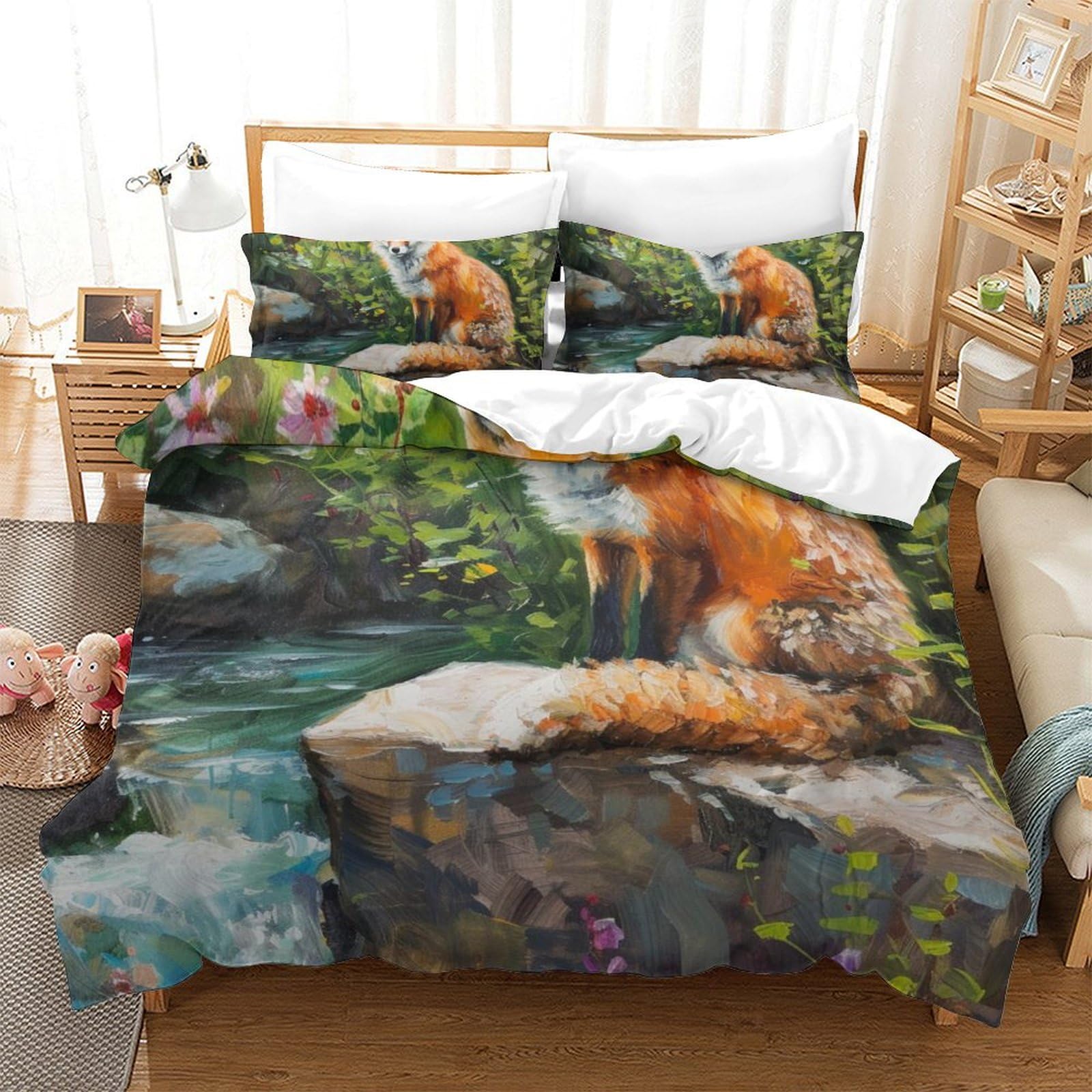 Housse de couette renard jungle king pour transformer votre chambre