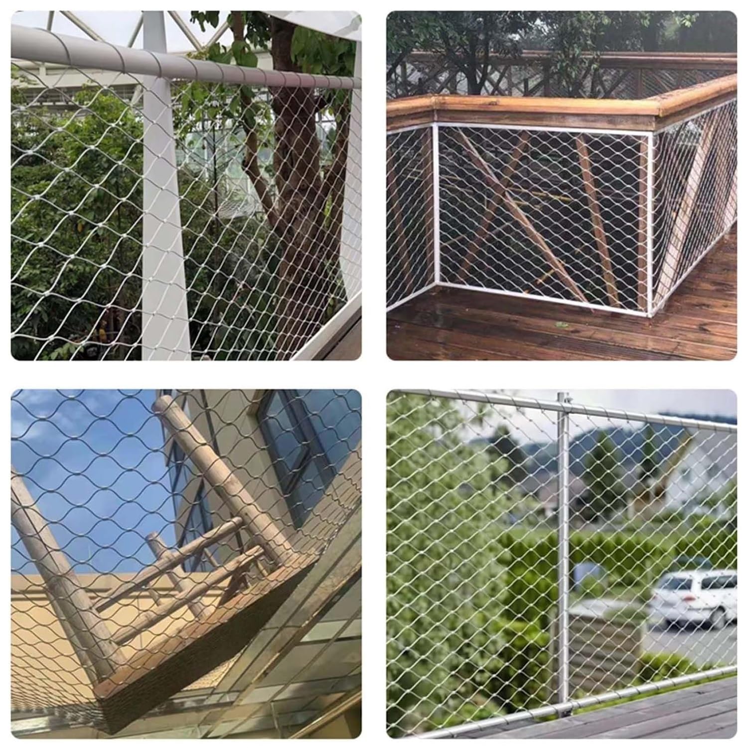 Rete Metallica in Acciaio Inossidabile - Protezione di Sicurezza per balconi da 9 cm, Recinzione Flessibile in Filo Metallico per la Protezione di Giardini e parchi gioch