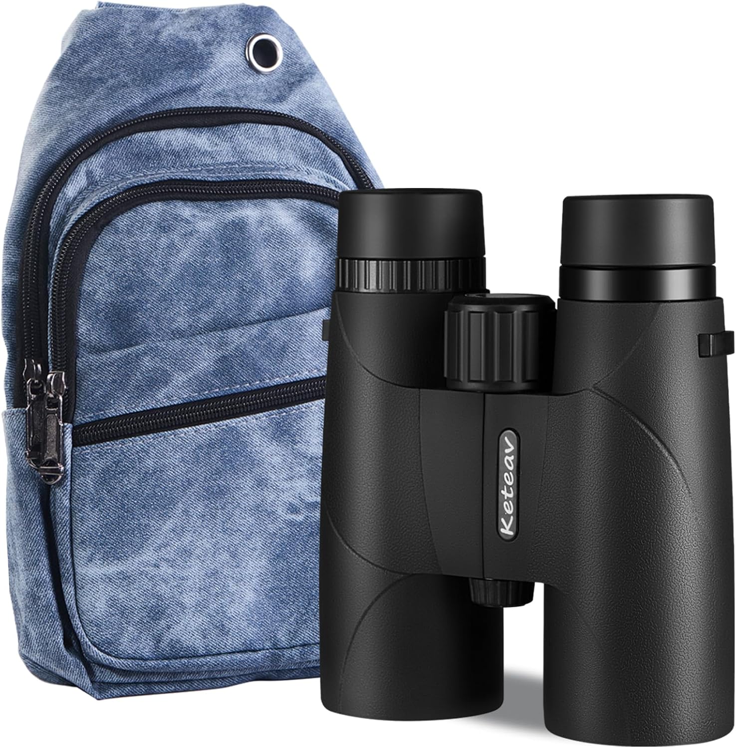 **As IS** **incomplete** (right eye piece broken) 12x42 Binoculars for Adults High Powered-24mm Large Eyepieces, Crossbody Bag & Ergonomic Neck Strap-Ideal Binoculars for Bird Watching, Hunting, Travel, Cruise Ship, Field Trips