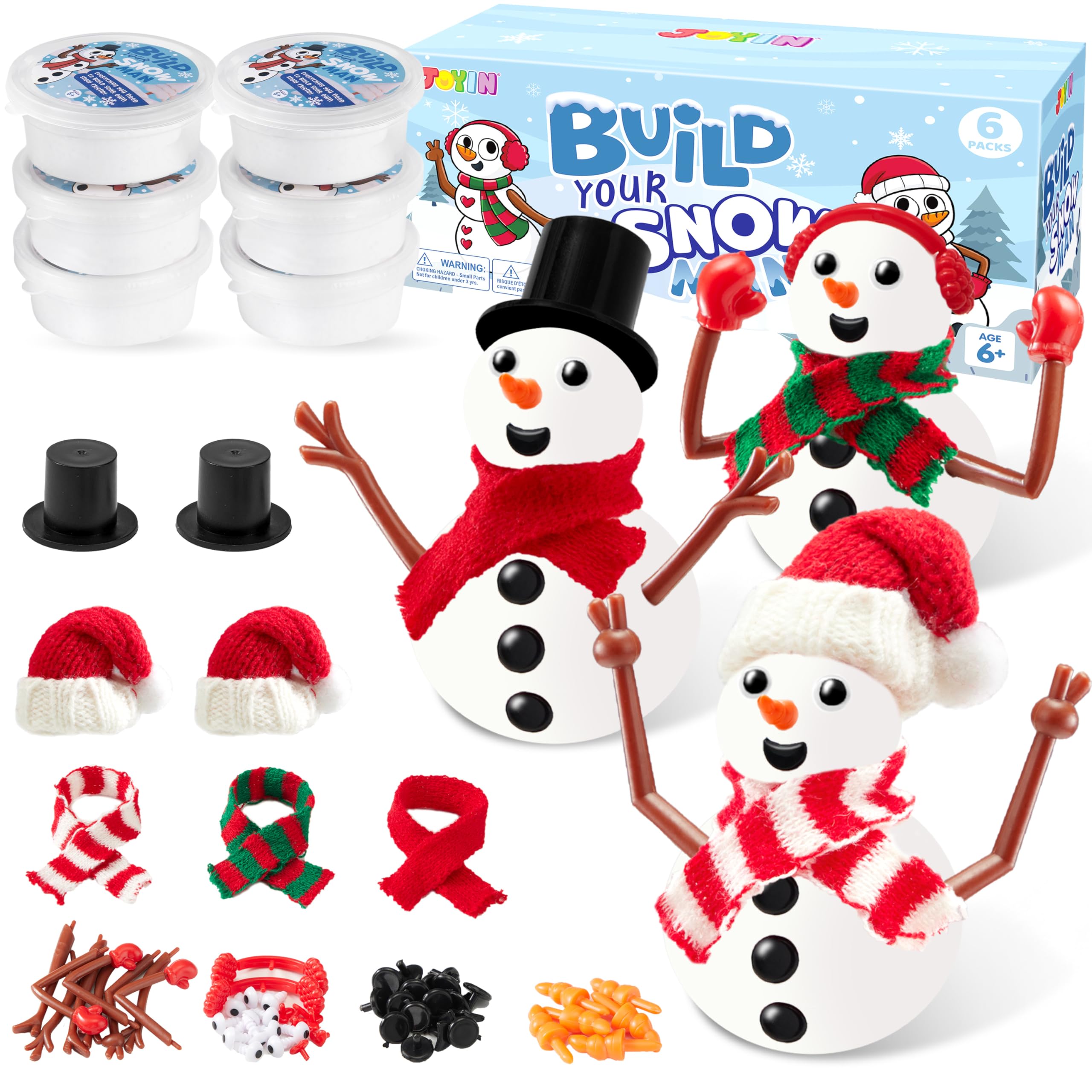 Kit De Fabrication De Bonshommes De Neige En Pâte à Modeler - 12 Packs Avec Accessoires (chapeaux, écharpes...), Activité Manuelle Pour Enfants - 11