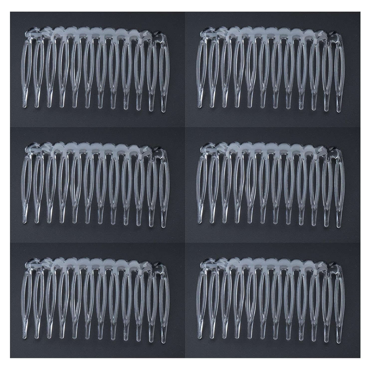 6 Pcs 12 Teeth Hair Side Combs 6.8 x 3.8 cm Tortoise Hairpin (Light Brown) image 3