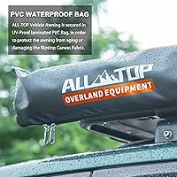 Vista 4 de ALL-TOP - Toldo para vehículo 8.2 x 8.2 pies extraíble, protector solar para techo, protección UV50+, toldo lateral resistente a la intemperie 4x4
