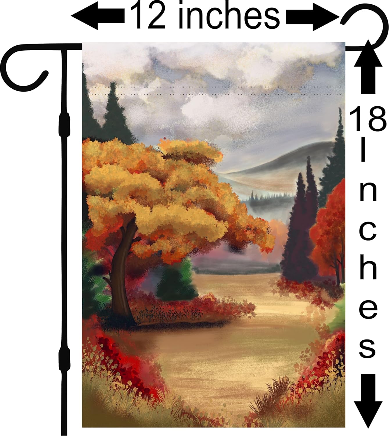 Campsite Camper Garden Flag Personalized, Custom Bright Fall Colors Outdoor Camping Decoration Sign, Unique Autumn Yard Decor for RV Travel Trailer, Motorhome, Tent