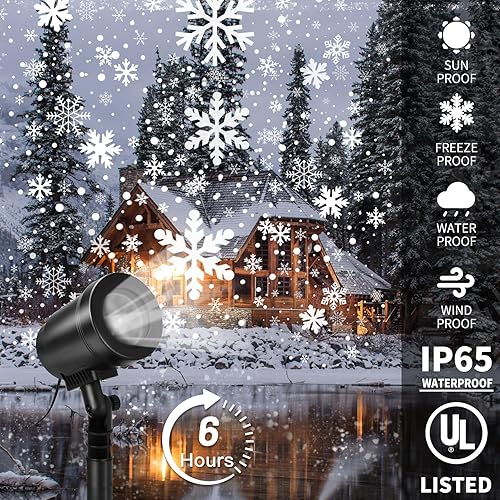 Miniatura 2 de Proyector de luces de Navidad para exteriores, decoraciones de Navidad al aire libre, luces de proyector de vacaciones de nieve, luz LED impermeable