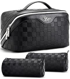BOYATU Travel Makeup Bag Organizer Cosmetic Bag 3 Pcs Set Make up Bags for Women - Waterproof Vegan