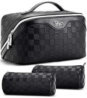 BOYATU Travel Makeup Bag Organizer Cosmetic Bag 3 Pcs Set Make up Bags for Women - Waterproof Vegan
