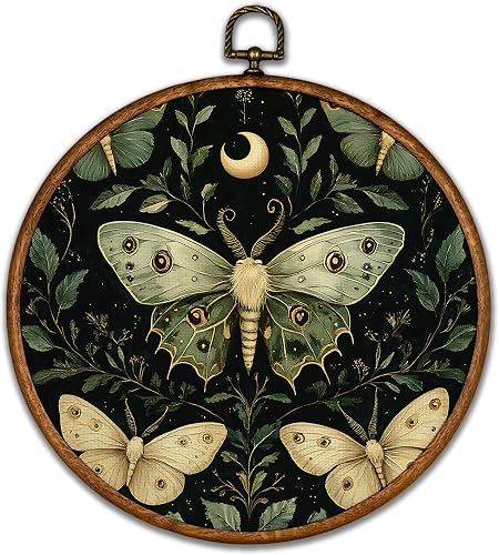 BCUANGD Vintage Butterfly Round Wall Art Decor - Retro Insect Floral Wall Art Ca