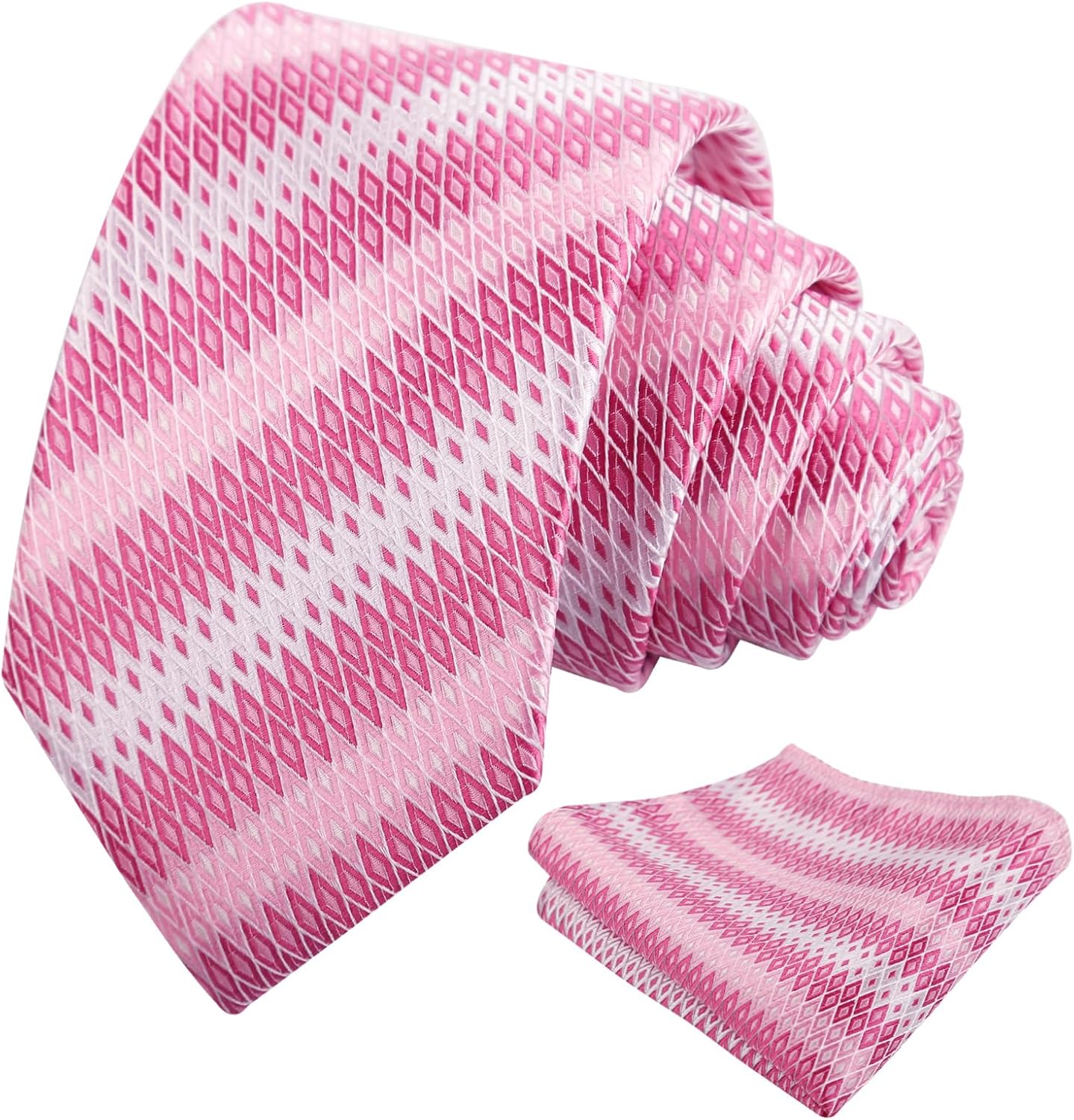 Alizeal Mens 3.15'' Gradient Novelty Pattern Tie Set with Pocket Square Casual Color Tie Set