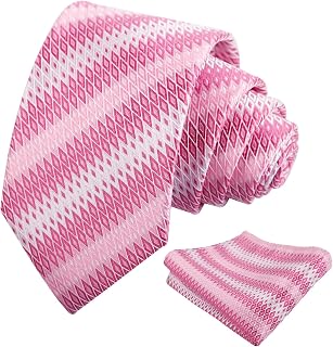 Mens 3.15'' Gradient Novelty Pattern Tie Set with Pocket Square Casual Color Tie Set