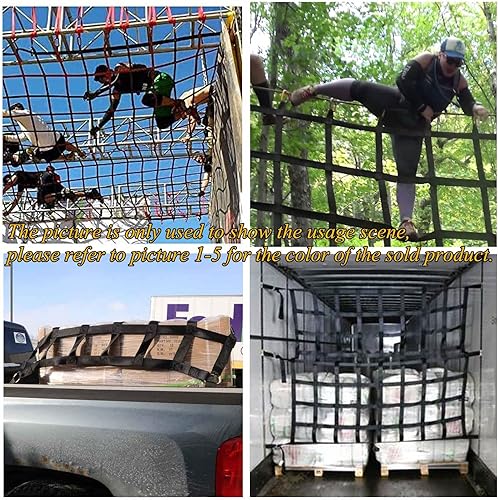 Miniatura 6 de Red de carga para escalar, red de cuerda, puente de cuerda para casa del árbol, equipo de entrenamiento de guerrero ninja para niños, escalera,