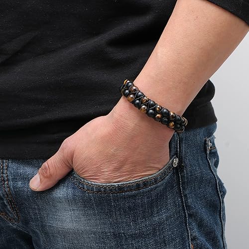 Miniatura 3 de JoycuFF Triple Protection Bracele for Men Bead Bracelets for Men Boyfriend Husband Brother Son Triple Protection Bracele for Men Bead Bracelets