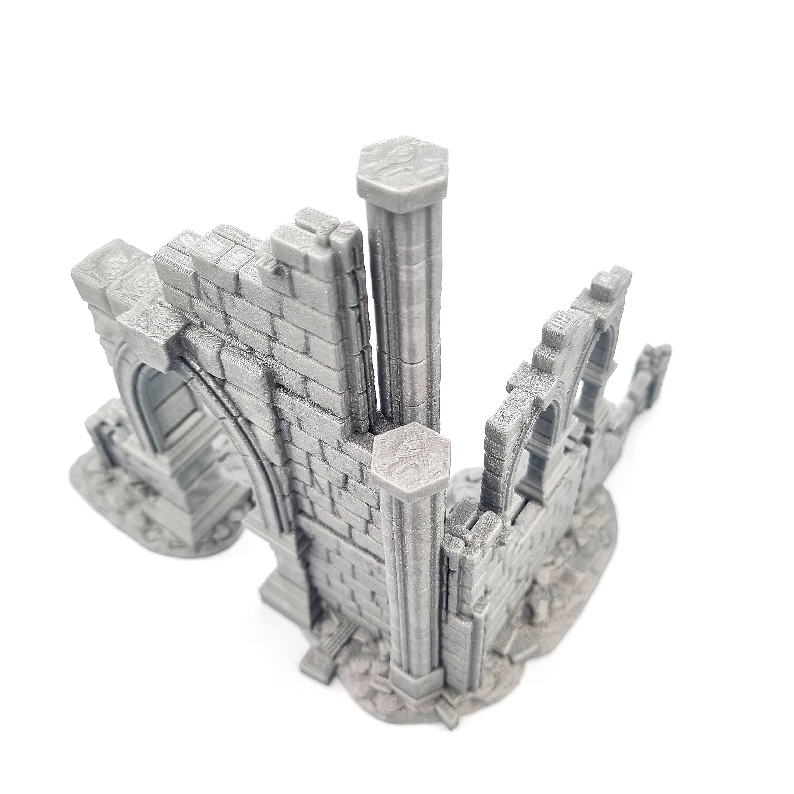 QP3D - Battle Ruined Building Wall, Terrain Landscape for Tabletop & RPG 28- 32mm Miniatures Wargame Props DnD&D, 3D Printed & Paintable