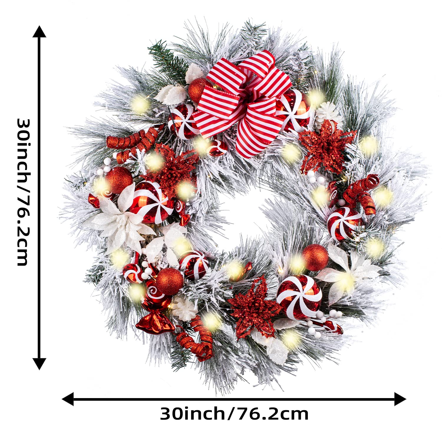 　Decorated Christmas Wreath Amazon.com: WANNA-CUL Pre-Lit 30 Inch Large Lighted