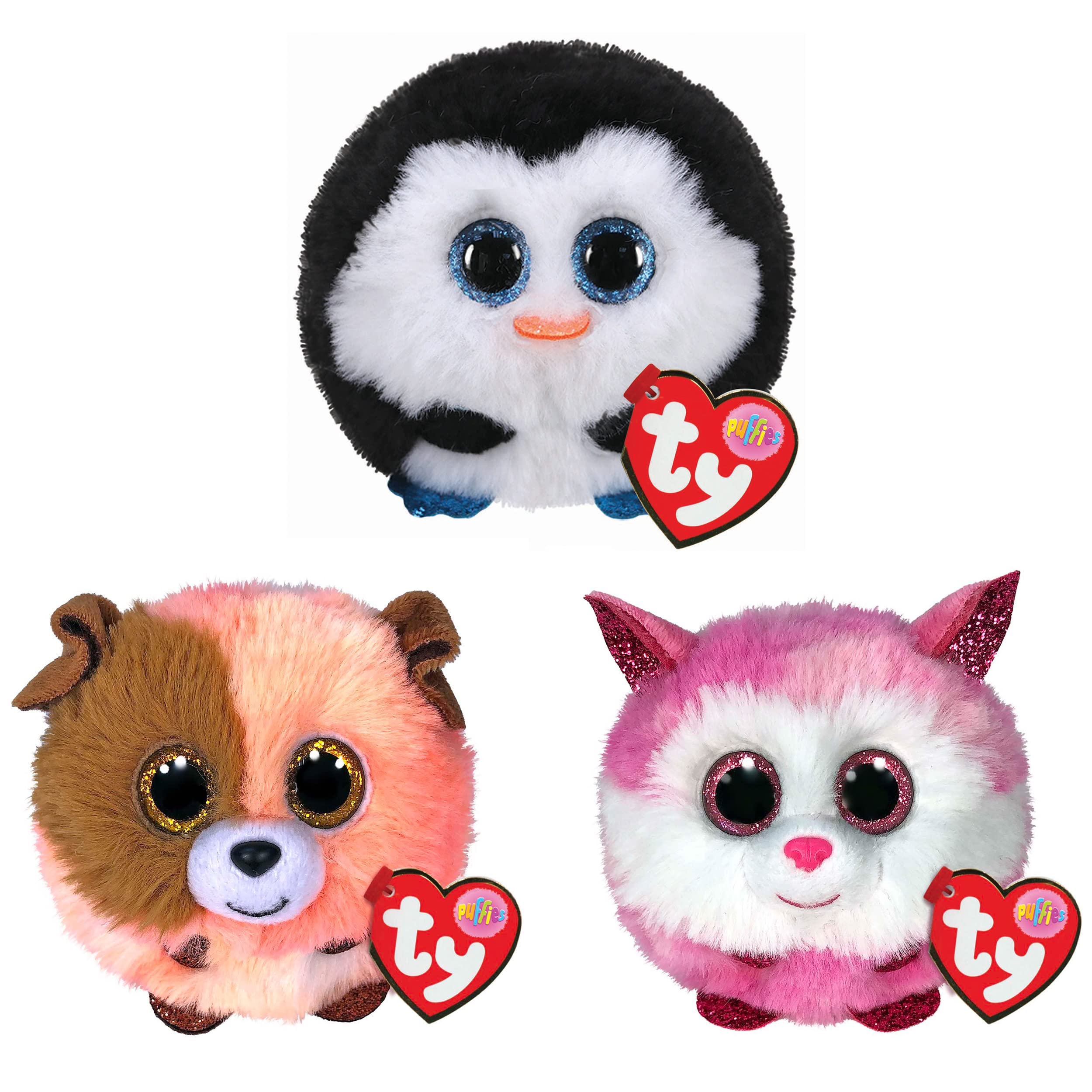 Peluche Prince Husky Puffies De Ty UK, Tamaño 7 Cm, Multicolor Y Súper Suave