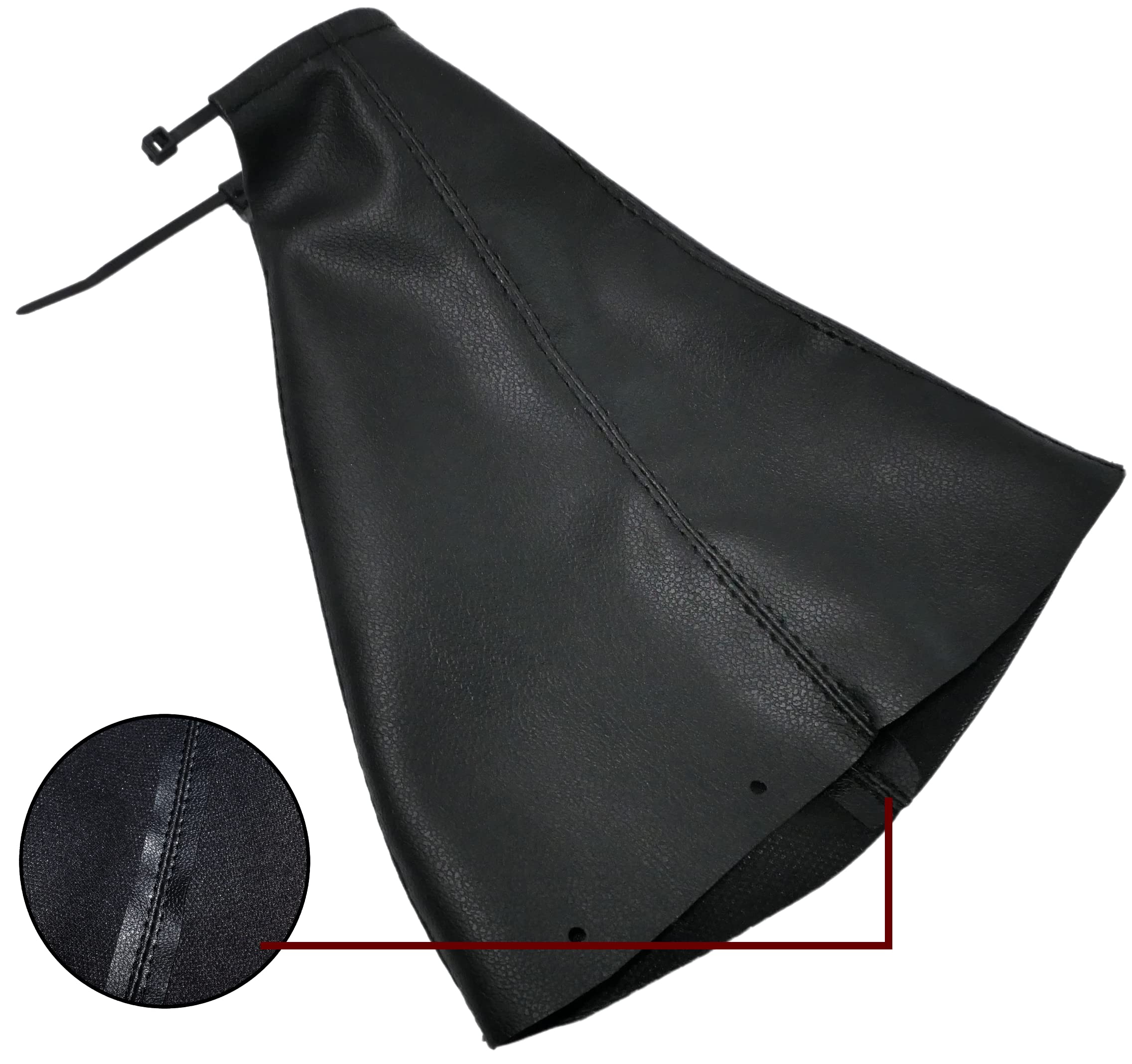 Soufflet De Levier De Vitesse Et Frein à Main En Vrai Cuir Noir
