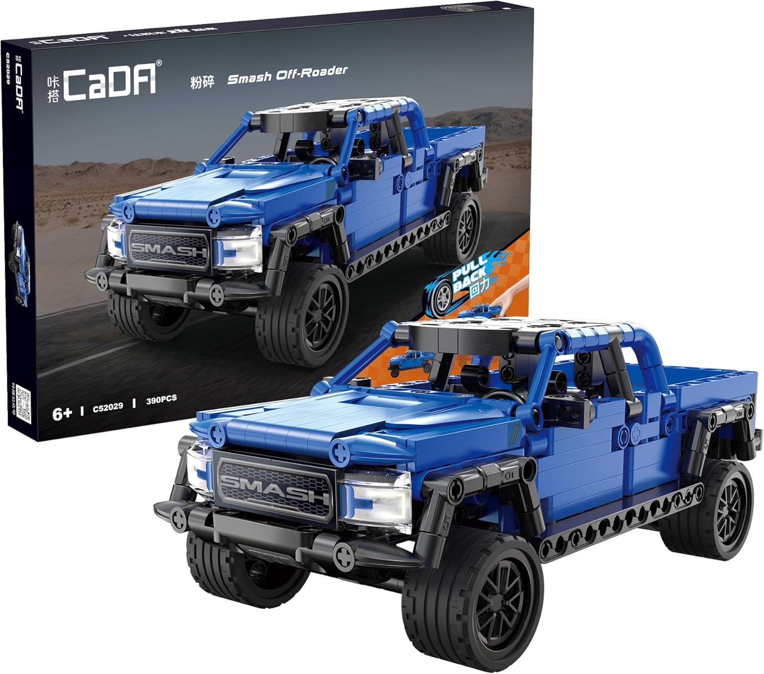 CADA C52029W 390PC Smash Off-Roader building set box and assembled vehicle