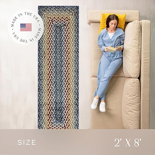 Miniatura 4 de Maples Rugs Marion - Alfombra de pasillo con diseño trenzado bohemio, fabricada en Estados Unidos, lavable, antideslizante, para interiores,