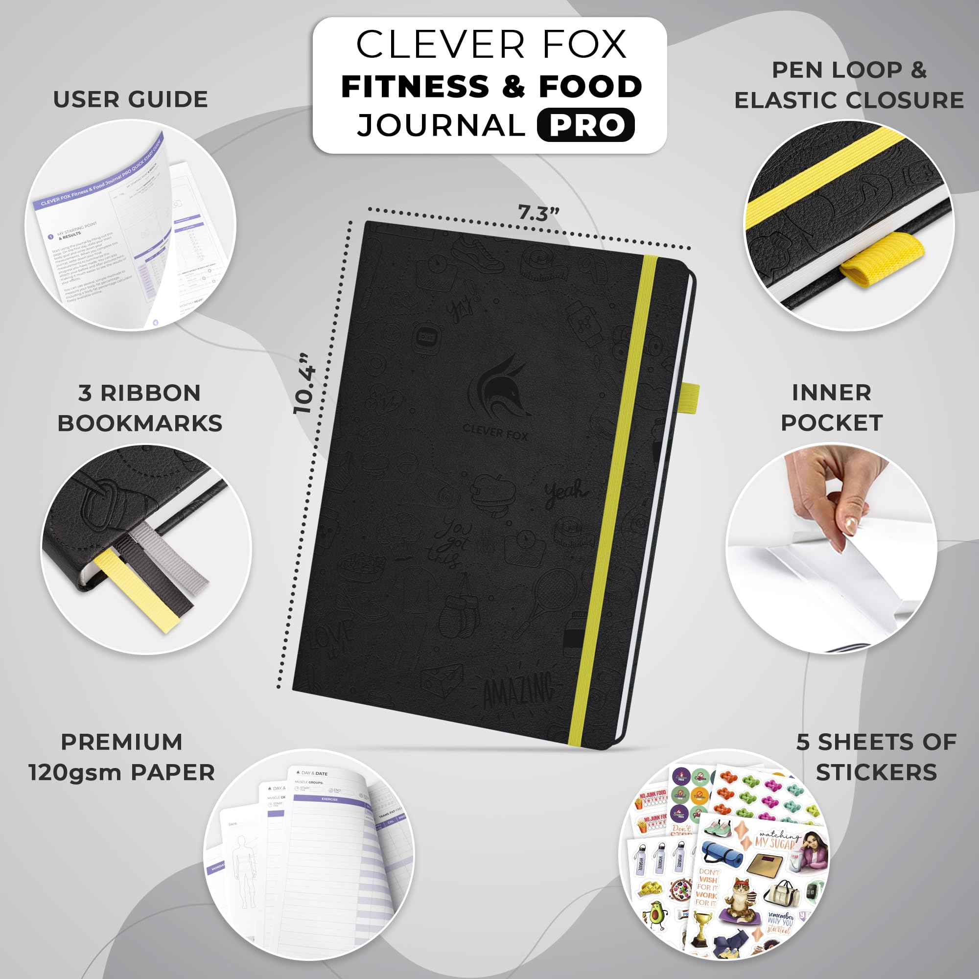 Clever Fox Fitness & Food Journal PRO, Daily Workout & Meal Planner for Women & Men, Exercise & Weight Loss Diary Notebook - Image 2
