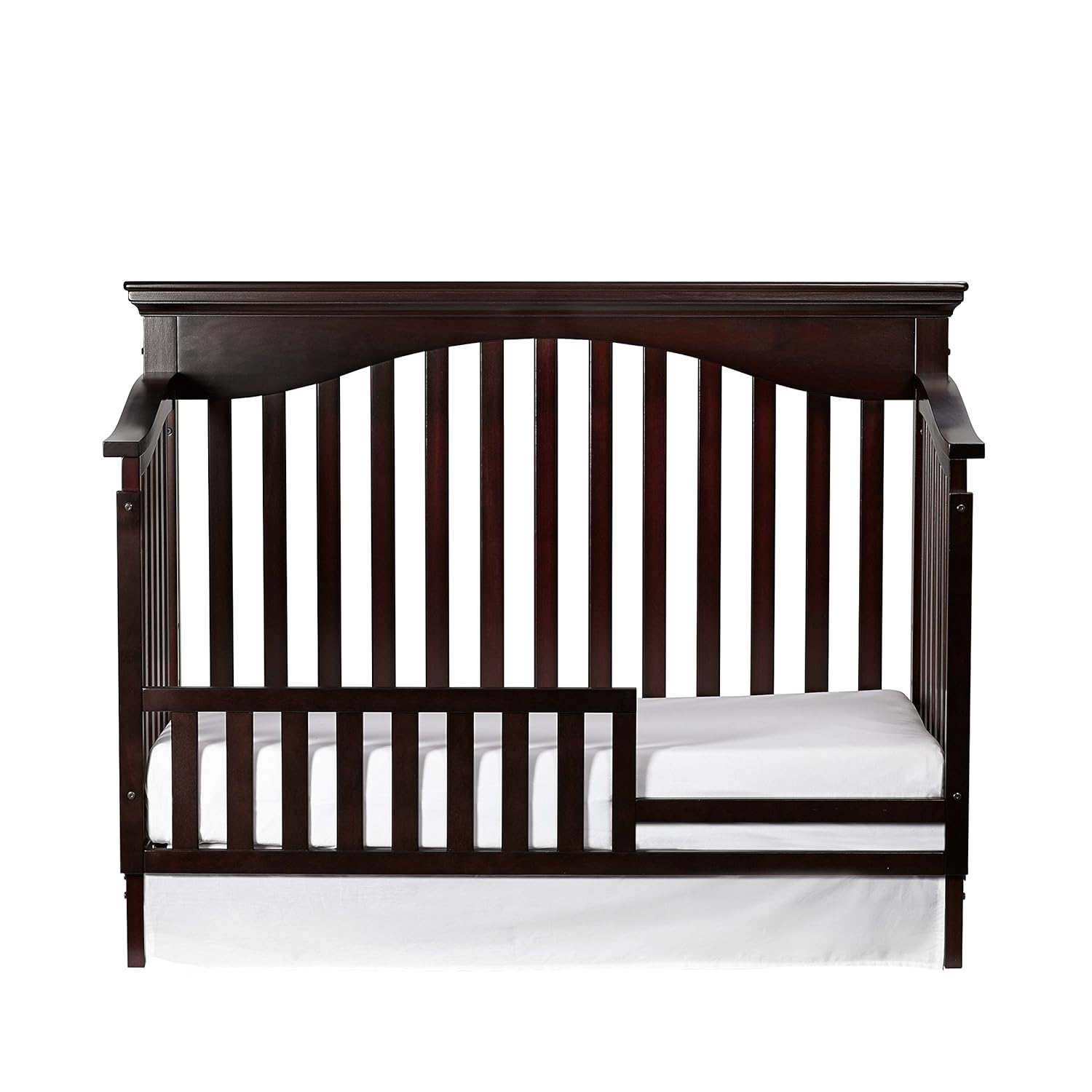 Suite Bebe Bailey Crib converted to a toddler bed with a half rail